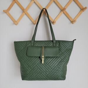 Olivia + Joy Green Quilted Shoulder Bag Purse